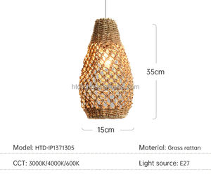 Hitechad Oem Odm soggiorno camera da letto lampada pendente all'ingrosso erba in Rattan lampada - Product Image 3