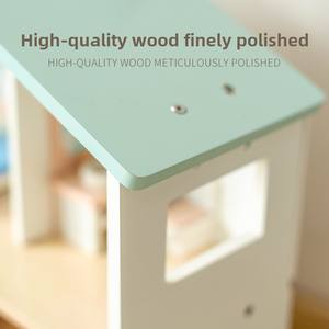 บ้านตุ๊กตาไม้แบบอินเทอร์แอคทีฟสำหรับเด็ก เฟอร์นิเจอร์เล่นบทบาทสมมติ ของเล่นจำลองวิลล่าสำหรับเด็ก ประกอบเองได้ เสริมสร้างความสัมพันธ์ระหว่างพ่อแม่ลูก - Product Image 3