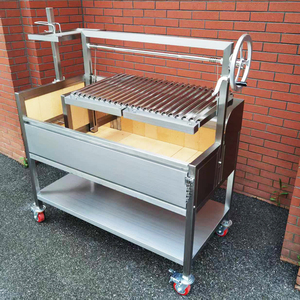 <span class=keywords><strong>Parrilla</strong></span> Argentina/Santa María/Asado de 53 pulgadas con sistema de elevación de trinquete y púas de carbón de leña, ladrillos refractarios de acero inoxidable GK1340CL - Product Image 1