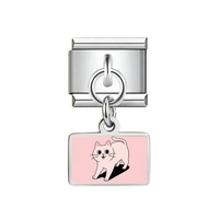 Bracelet tendance DIY avec pendentif motif chat mignon en acier inoxydable 2026 pour hommes et femmes