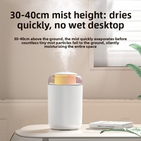 Petit humidificateur silencieux mini portable alimenté par USB, fonction de minuterie, utilisation en chambre, salon, voiture, grande production de brume 1,0-2,5L