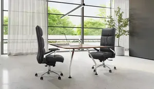 Classical High Back Pure Leather Cow Leather Executive Swivel Manager Chair Conference Table Chair