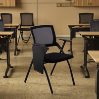 Chaise de formation en maille au design moderne avec table pliable pour la maison, le bureau, l'école ou la conférence.