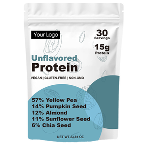 Protéine végétalienne sans saveur OEM, 30 portions, faible en glucides, sans sucre, à base de plantes, poudre de protéines, complément alimentaire aux graines de citrouille - Product Image 4