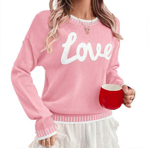 Suéter de Punto Personalizable para Mujer, Otoño Invierno, Día de San Valentín, Nuevo, Venta Caliente, Manga Larga, Cuello Redondo - Product Image 3
