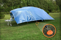 Piquets de sol anti-rouille de 25 cm, piquets spirales sans crevaison de 16 et 10 pouces, kit d'ancrage au sol pour trampoline, ensemble d'ancrages de terre de 12 pouces
