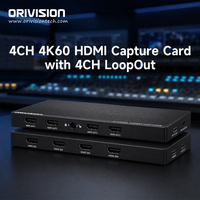 ORIVISION UCH904 Kartu Pengambilan Sinyal HDMI 4 Kanal 4K60 yang Stabil dengan Loop-out 4K60 & PD 100W untuk Siaran OBS VMix
