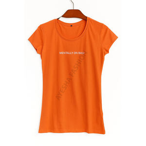 เสื้อยืดลำลองแขนสั้นผ้าฝ้าย120GSM สำหรับผู้หญิงเสื้อยืดผ้านุ่มระบายอากาศได้ดีไซส์ใหญ่พิเศษขายส่งโลโก้ตามสั่ง - Product Image 3