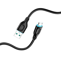 Kabel Pengisian Daya Micro USB Silikon KAKUSIGA 1M, Output 25W & Transmisi Data untuk Perangkat Seluler