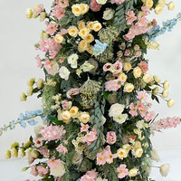 Arche de mariage personnalisée GNW, nouvelle conception, colorée, en forme de corne, avec fleurs artificielles, pour la décoration de la scène de mariage