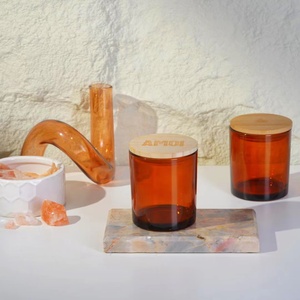 Offerta Speciale: Barattoli in <span class=keywords><strong>Vetro</strong></span> Trasparente da 7oz, 10oz, 14oz per Candele, Spessi e con Coperchi in Bambù - Product Image 2