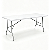 Table pliante rectangulaire portable en plastique pour événements et mariages, idéale pour les hôtels, les fêtes et la maison - Vente en gros usine