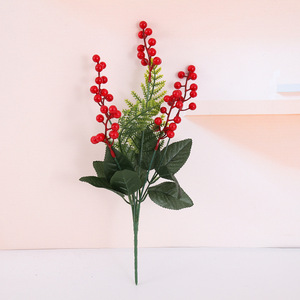 Giáng Sinh Lễ Hội Trang Trí Mặt Hàng Nhân Tạo Vòng Hoa Đồ Trang Trí Trái Cây Màu Đỏ Berry Chi Nhánh Trang Trí Trái Cây Trang Trí OEM ODM - Product Image 4
