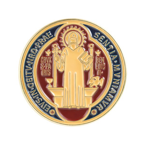 Pin Esmaltado de San Benito y <span class=keywords><strong>Medalla</strong></span>, Pin Religioso Católico para Devotos y Eventos Espirituales de la Iglesia, Regalo - Product Image 4