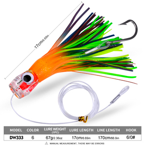 PROBEROS <span class=keywords><strong>Ensemble</strong></span> de leurres en plastique en forme de pieuvre pour la pêche en haute mer de gros gibier 6/6,7/8,7/9 pouces 6 pièces/<span class=keywords><strong>ensemble</strong></span> avec sac en filet - Product Image 2