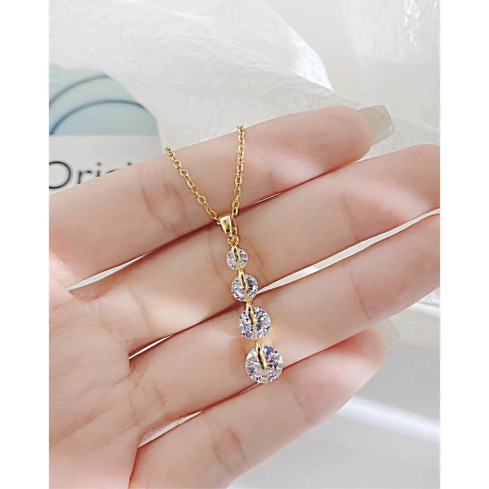 Wholesale Stainless Steel Necklace Women Simple Personality Jewelry Accessories Pendant