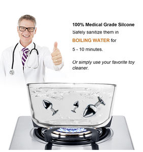 مجموعة من 3 قطع مقاسات S M L من سدادات الشرج المعدنية المصنوعة من الفولاذ المقاوم للصدأ، ألعاب جنسية للبالغين، سدادة شرجية مزينة بكريستال على شكل قلب للرجال والنساء - Product Image 6