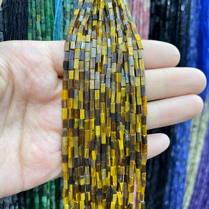 Perles rectangulaires cubiques en agate rouge naturelle et en agate noire, 2x4 mm, pierres précieuses, en vrac, tendance, 15 pouces/38 cm, fabrication de bijoux - Product Image 6