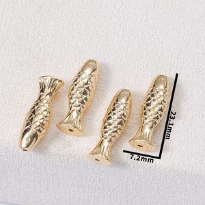 Perles <span class=keywords><strong>de</strong></span> <span class=keywords><strong>carpe</strong></span> Zhongxing Koi pour loisirs créatifs, perles à trou droit, couleur or véritable, petite perle à trou traversant pour poissons, perforée - Product Image 6