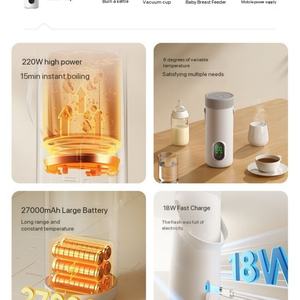 Hervidor Eléctrico Inalámbrico Recargable Moderno de Fábrica con Control Digital de Temperatura 220W - Product Image 5