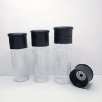 Pot à épices 4 oz poivre sel broyeur manuel bouteille cuisine assaisonnement bouteille PET plastique bouteille en verre 80ml 100ml 120ml mat