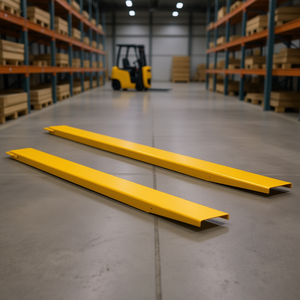 Extensions de fourches robustes en acier au carbone de 96 pouces, largeur de 6,5 pouces, jaunes, accessoires industriels pour chariots élévateurs à palettes - Product Image 2
