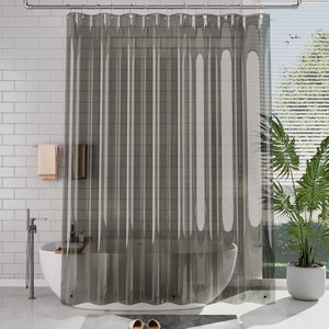 Rideau de Douche Moderne Transparent 72x72 Pouces en PEVA Givré Imperméable et Opaque avec 12 Œillets et Crochets Antirouille - Product Image 2