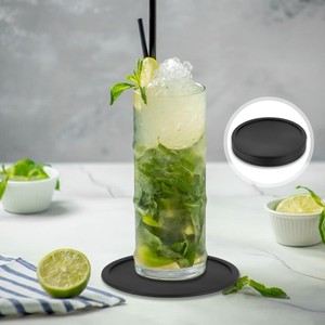 Sous-verres ronds en silicone personnalisés en gros, tapis antidérapants lavables pour tasses à café, bière et thé - Product Image 4