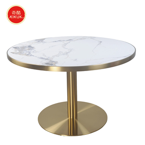 Custom Modern Eco-Friendly Commercial Metal Frame Marble Square Dining Table for Restaurant <strong>Cafeteria</strong> - Product Image 1