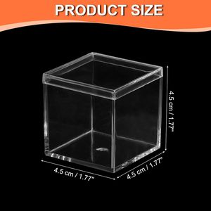 NOUVEAU Boîte à bonbons carrée transparente en acrylique mini 55 mm 2,16 pouces - Product Image 2