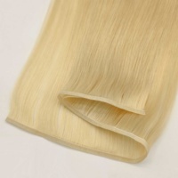 Fabricación de fábrica Precios al por mayor Doble dibujado Sin retorno Cabello Calidad superior Raw Virgin Russian Hair Extensiones de cabello de trama plana