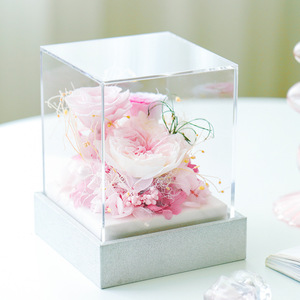 Arrangement <span class=keywords><strong>de</strong></span> fleurs éternelles Austin <span class=keywords><strong>Rose</strong></span> dans une boîte en acrylique, composition <span class=keywords><strong>florale</strong></span> mixte, <span class=keywords><strong>rose</strong></span> éternelle, hortensia, décoration d'intérieur, cadeau <span class=keywords><strong>de</strong></span> mariage - Product Image 1