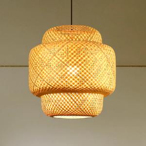 Handmade Rattan Art Chandelier <b>Lamps</b> Ding Room Led Black Weave Bamboo Pendant Lights - Product Image 5