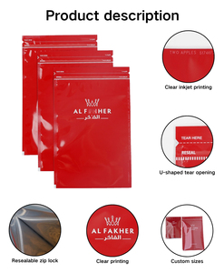 En stock, sac à chicha al <span class=keywords><strong>fakher</strong></span>, même produit que Two apples menthe, à fermeture ziplock, à trois soudures latérales, pour présentation en magasin de chichas - Product Image 2