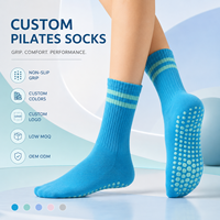 Chaussettes de yoga et de Pilates personnalisées en gros, antidérapantes, avec logo et emballage personnalisés, fabricant OEM, faible MOQ, approvisionnement direct usine