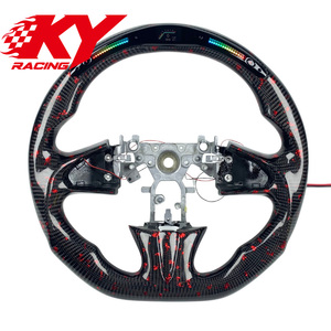 Volante Deportivo Personalizado de Fibra de Carbono con Pantalla LED de RPM y Detalles Rojos para Infiniti Q50 Q60 Q70 QX30 QX50 QX60 QX70 - Product Image 1
