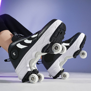 Mesh Four-Wheeled Roller Skates With Brakes Convertible Wheels For Kids Boys Girls Size 33-43 Breathable Outdoor Use - Product Image 2