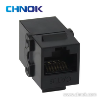 OEM 180 Derajat Putih RJ45 UTP Cat6 Inline Coupler 8P8C PC Housing Keystone Jack DP-KJ-8018 T568A/B Pengkabelan untuk Kabel 24-26AWG