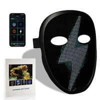 Masque de fête LED pleine couleur en PVC, programmable via application Bluetooth, taille adulte, pour Halloween, Noël, cosplay, 2074 LED, 2000 mAh