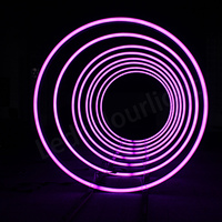 Lumière de scène DMX, cercle cinétique, lumières de grand diamètre, anneau DMX suspendu, anneau lumineux cinétique à pixels LED, lumière ronde de plafond