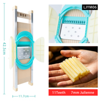 Mandoline Snijder Groentesnijder 7mm Batonnet Strip Snijder Gepatenteerde Uitvinding Handbeschermer Massief Hout Handmatig Gemakkelijk Schoon te Maken Keuken