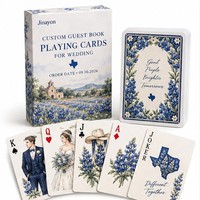 Cartes de jeu personnalisées Texas Blessing Bluebonnet pour livre d'or de mariage, Vœux des invités des États-Unis, 57 x 87 mm, papier couché 300 g/m²
