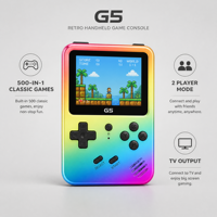 Console de jeu portable 500 en 1, système d'exploitation Android, batterie 1200 mAh, jeux rétro classiques, mode 2 joueurs, connexion TV, lecteur portable