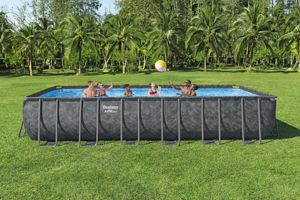 Piscina <span class=keywords><strong>Rectangular</strong></span> <span class=keywords><strong>Bestway</strong></span> 561KG 7.32m X 3.66m X 1.32m, Piscina Familiar de Lujo Elevada, Piscina Grande de Hierro para Nadar al Aire Libre - Product Image 4
