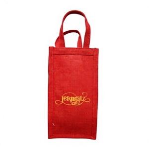 Pochette cadeau en jute écologique avec cordon de serrage, sac à vin réutilisable, porte-bouteille en jute naturel, emballage cadeau fabriqué au Bangladesh - Product Image 1