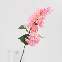 Fleurs artificielles en latex lilas faites à la main, 72 cm, 2 branches, pour la décoration de la maison, de l'hôtel, de la table à manger, de la remise des diplômes, de Pâques