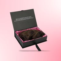 Boîtes d'emballage de luxe rigides en carton personnalisées avec logo, en satin de soie, pour perruques et tresses, emballage pliable