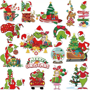 Décorations personnalisées de Noël sur le thème du bonhomme de neige et du pain d'épices, aimant de porte de réfrigérateur de bateau de croisière, style de dessin animé personnalisé - Product Image 2