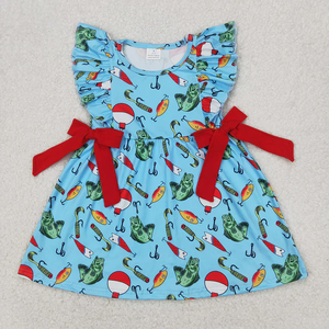 Vêtements pour tout-petits Longlv Boutique, ensemble de vêtements d'été pour bébé fille et garçon, imprimé poisson, spandex/coton, manches courtes - Product Image 4