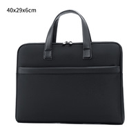 Business Briefcase Genuine Leather Meeting Printed Waterproof Soft Computer Documents Polyester Oxford Laptop Bag